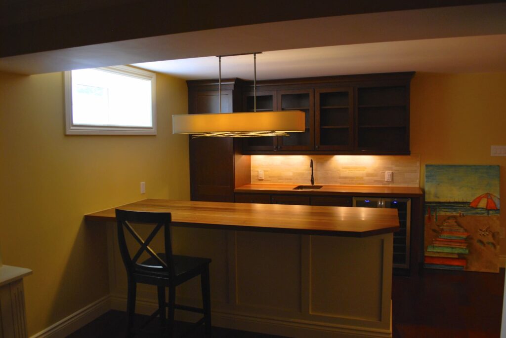 finished basement kitchen