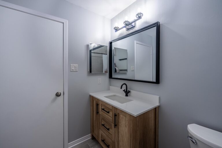 Bathroom renovation Ottawa home depot vanity wood colours grey colour walls