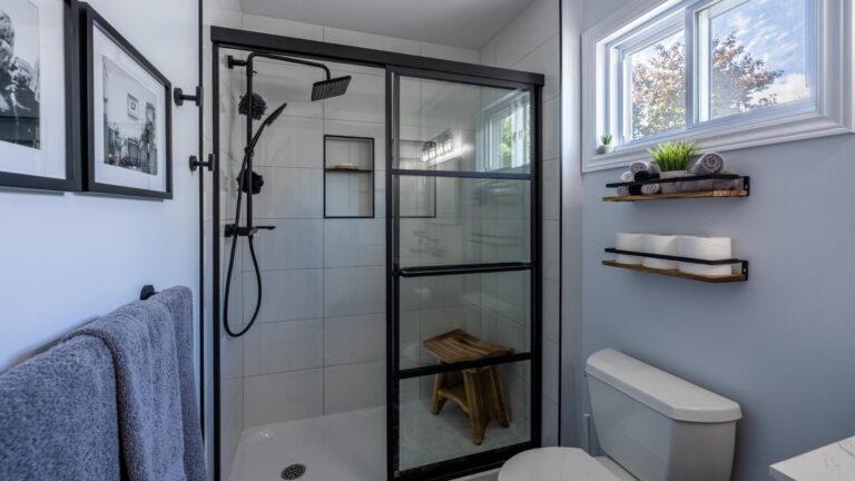 bathroom renovation ottawa tub to shower conversion tiled floor