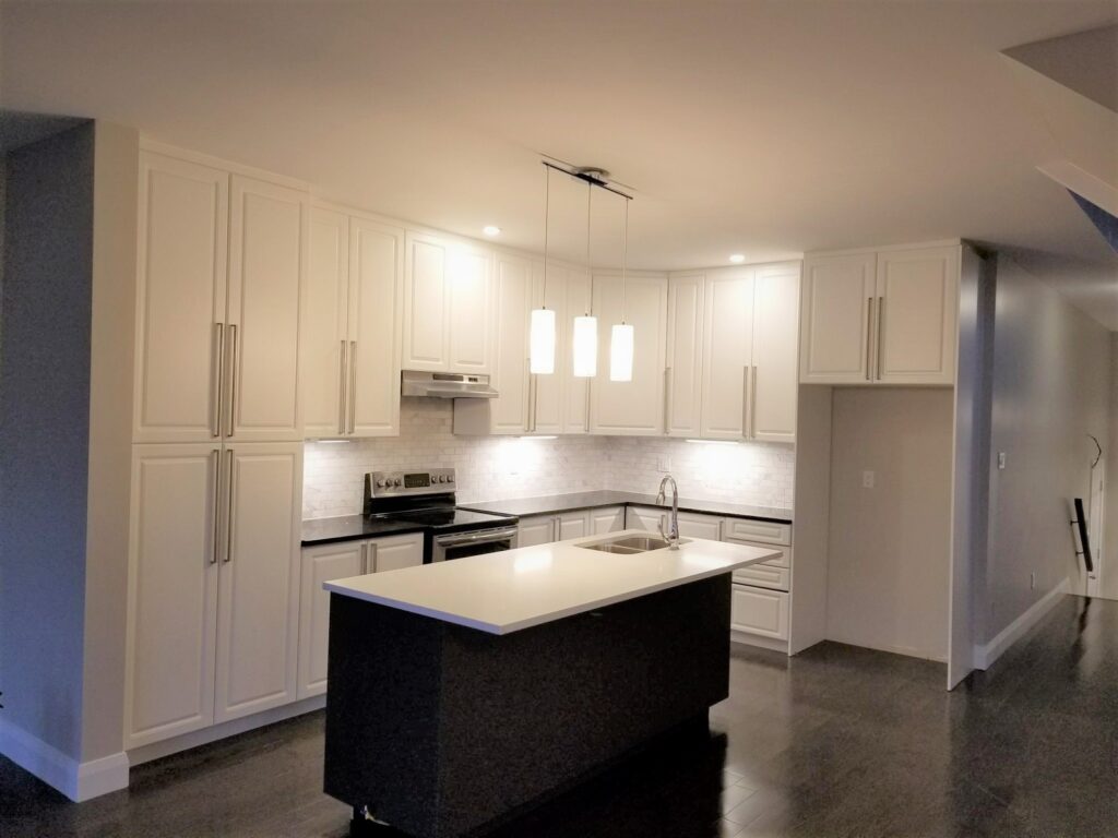 kitchen reno with kitchen island