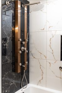 Bathroom renovation in Ottawa Vintage copper shower tower