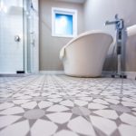 Full Bathroom renovation tiled floor Ditra schluter