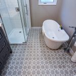 Ottawa Bathroom reno Tiled flooring free standing tub