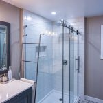 Ottawa Bathroom reno shower with subway tile tiled floor