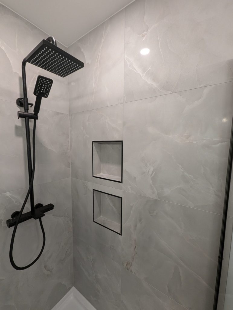 Condo Bathroom Renovation in Westboro. Shower installation