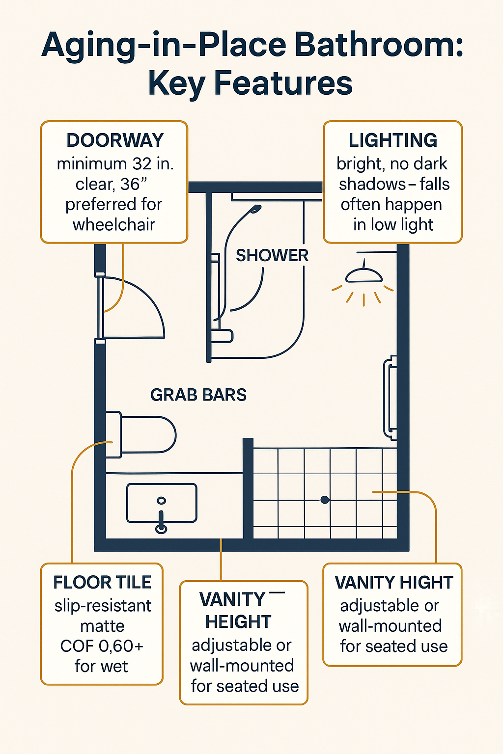Aging In Place Bathroom Design diagram