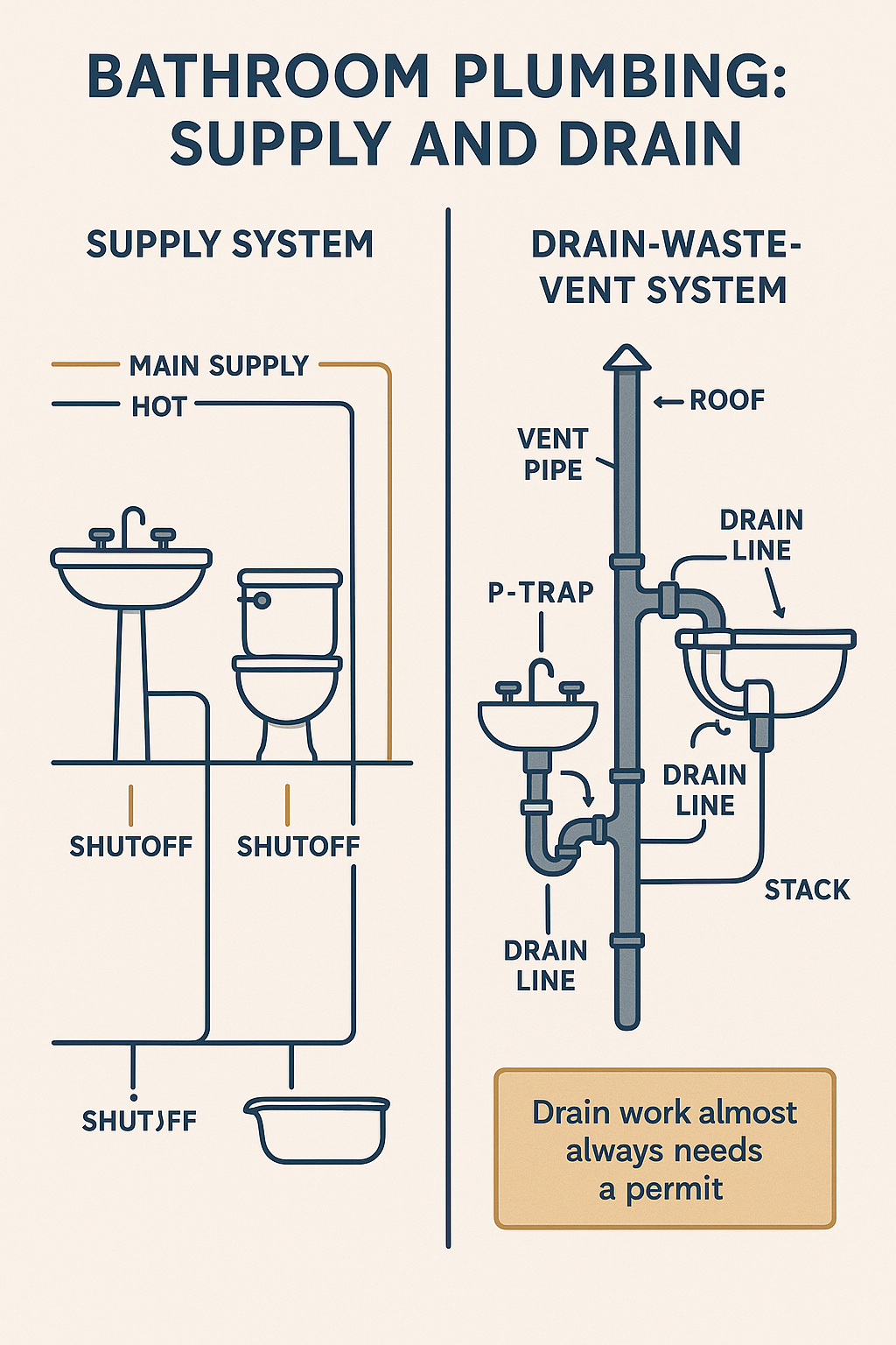 Bathroom Plumbing Basics diagram