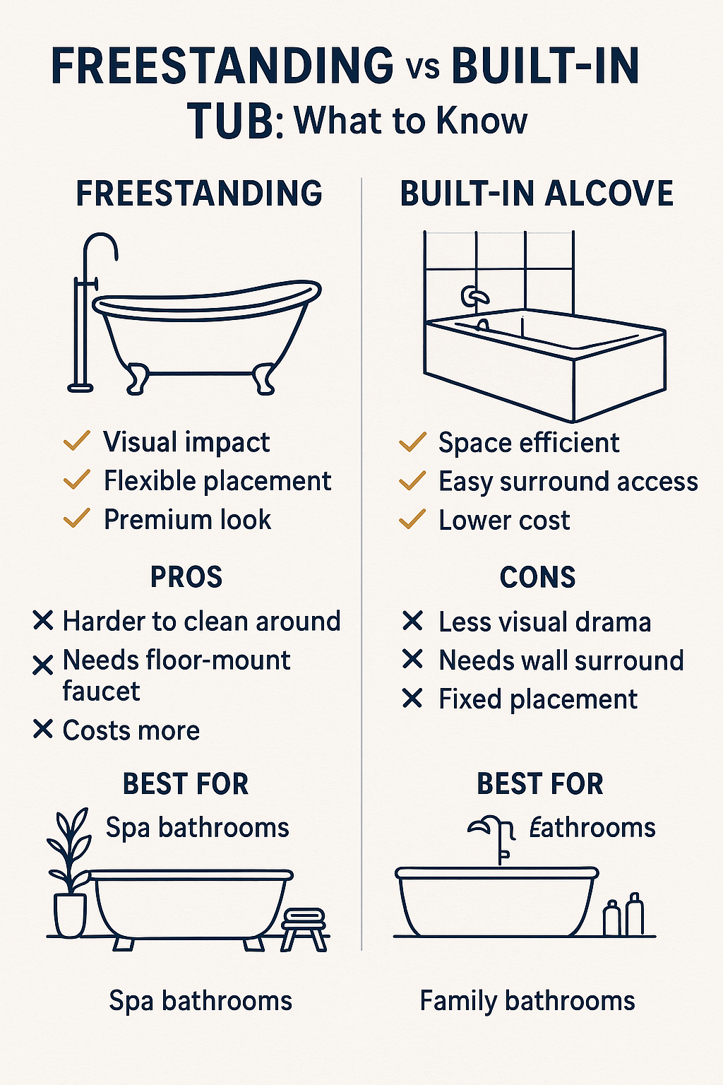 Freestanding Tub Vs Built In diagram