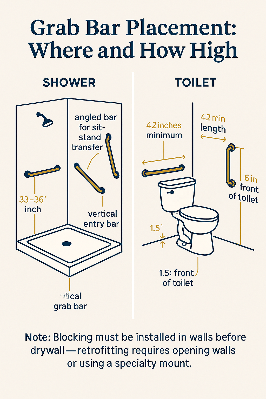 Grab Bars Bathroom diagram