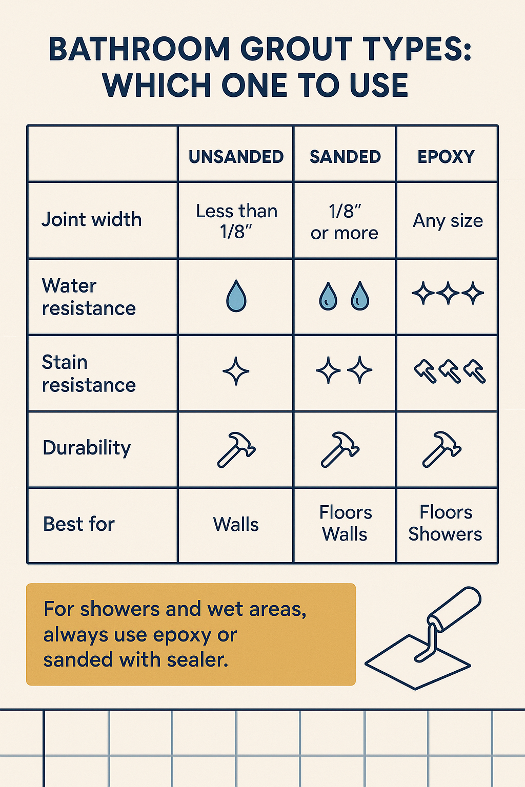 Grout Types For Bathroom Tile diagram