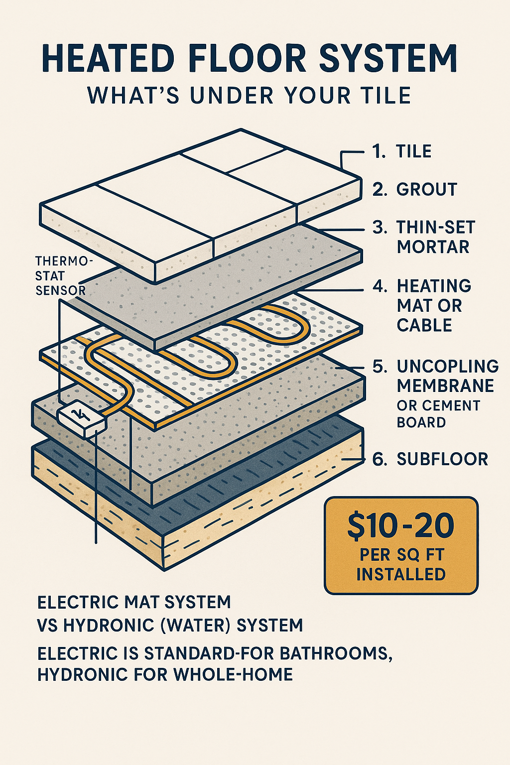 Heated Bathroom Floors diagram