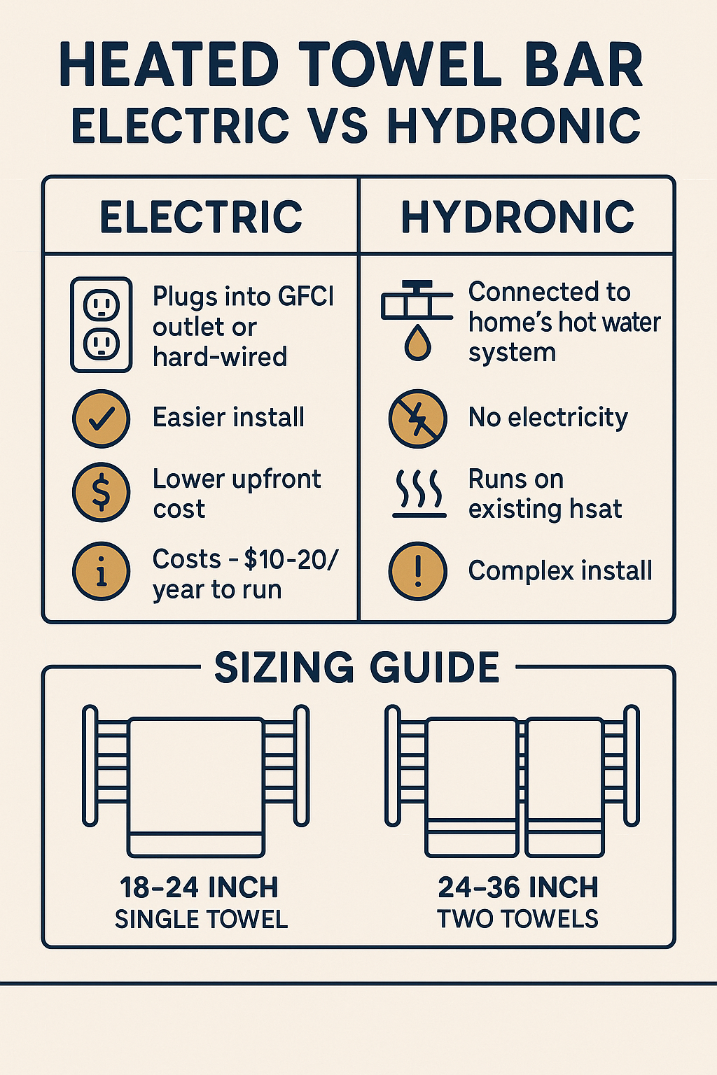 Heated Towel Bars diagram
