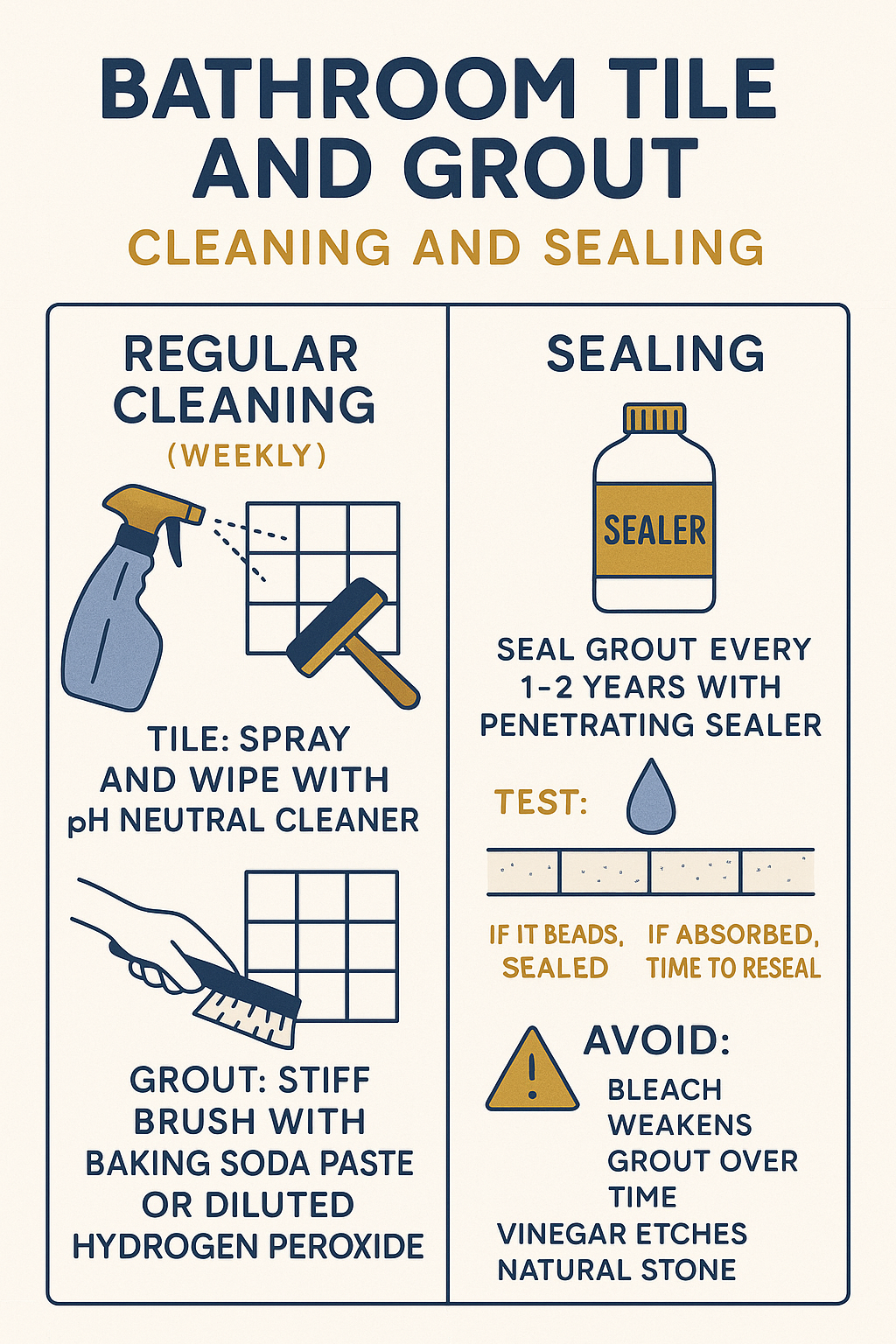 How To Clean Bathroom Tile Grout diagram