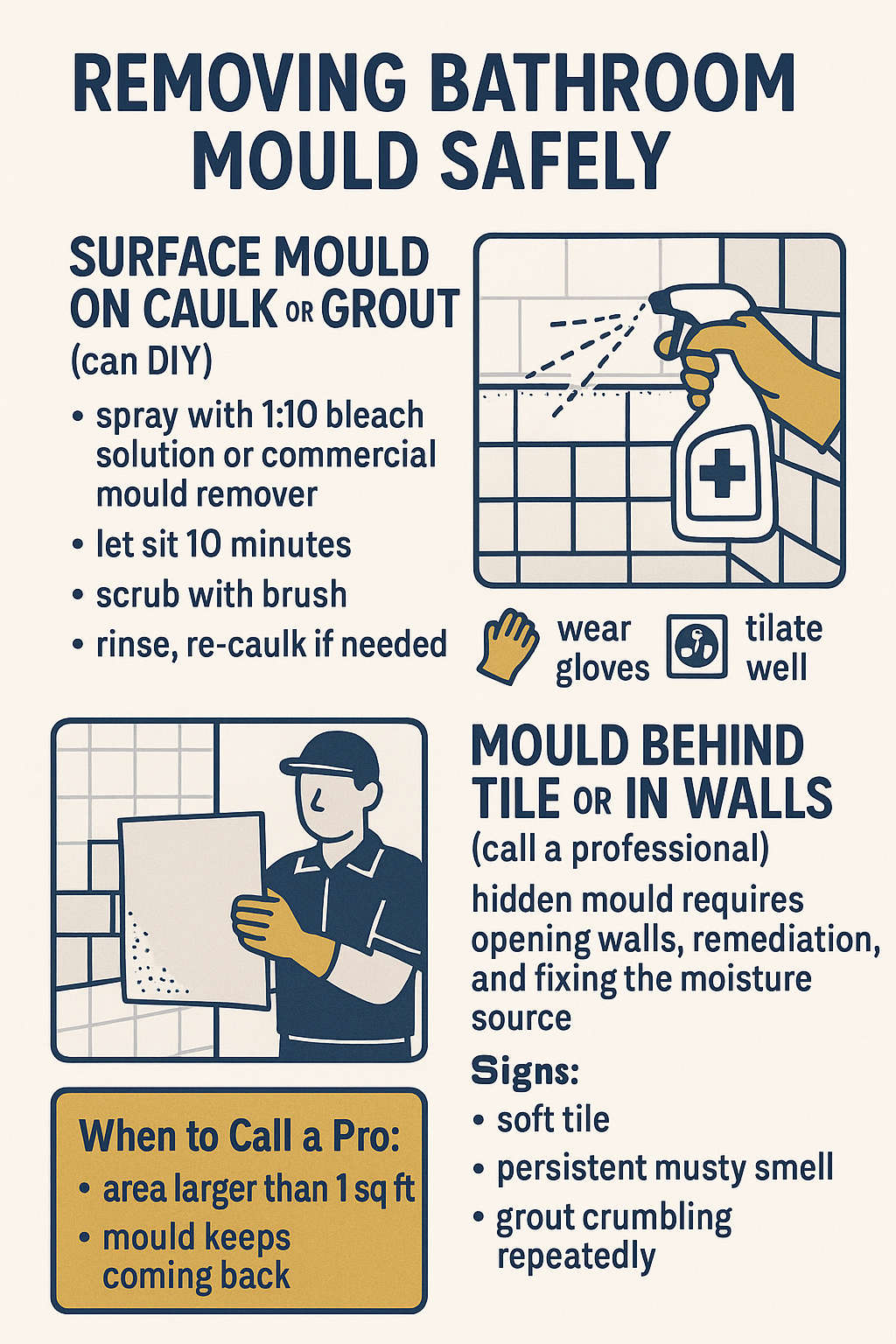 How To Remove Bathroom Mould diagram