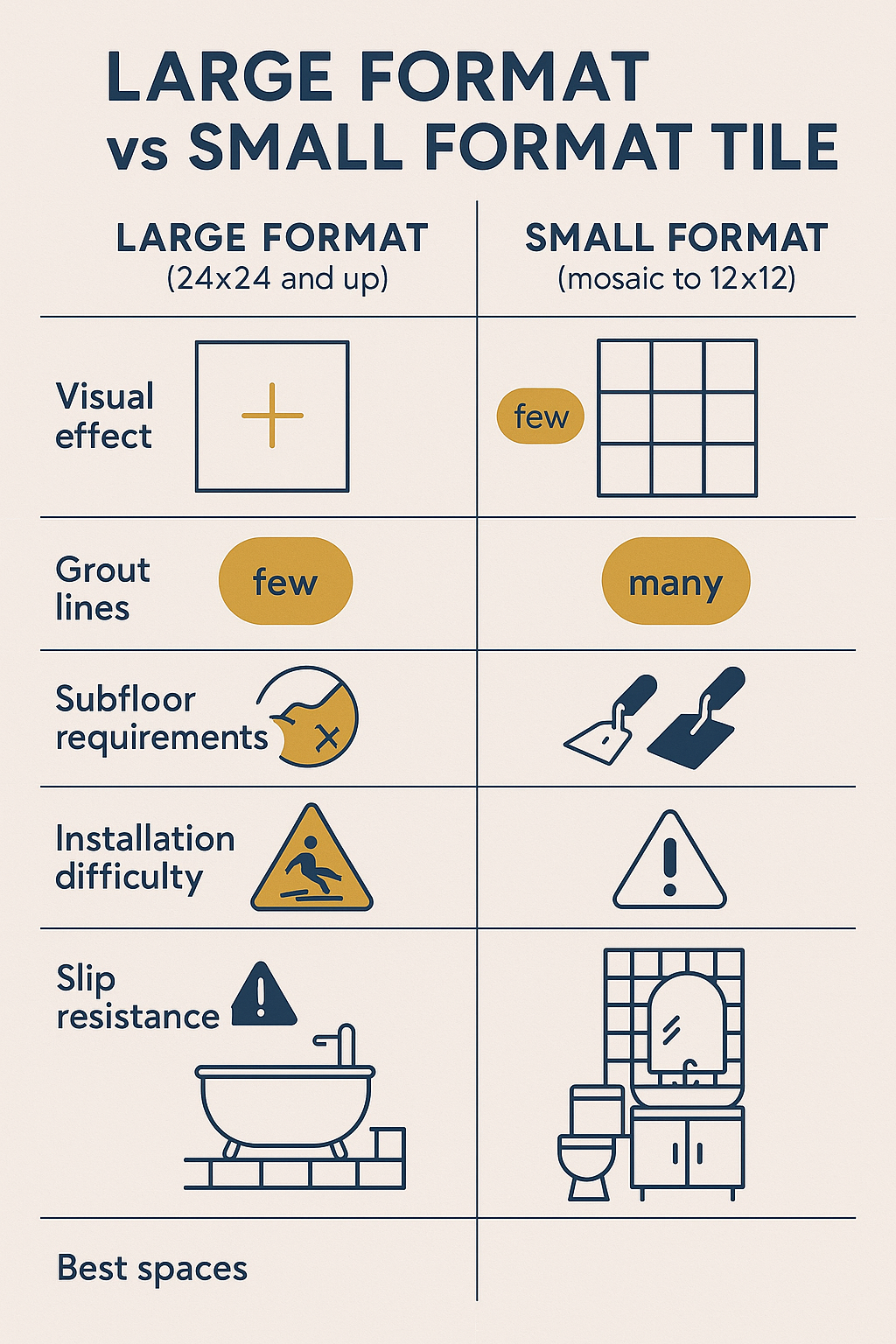 Large Format Vs Small Format Tile diagram
