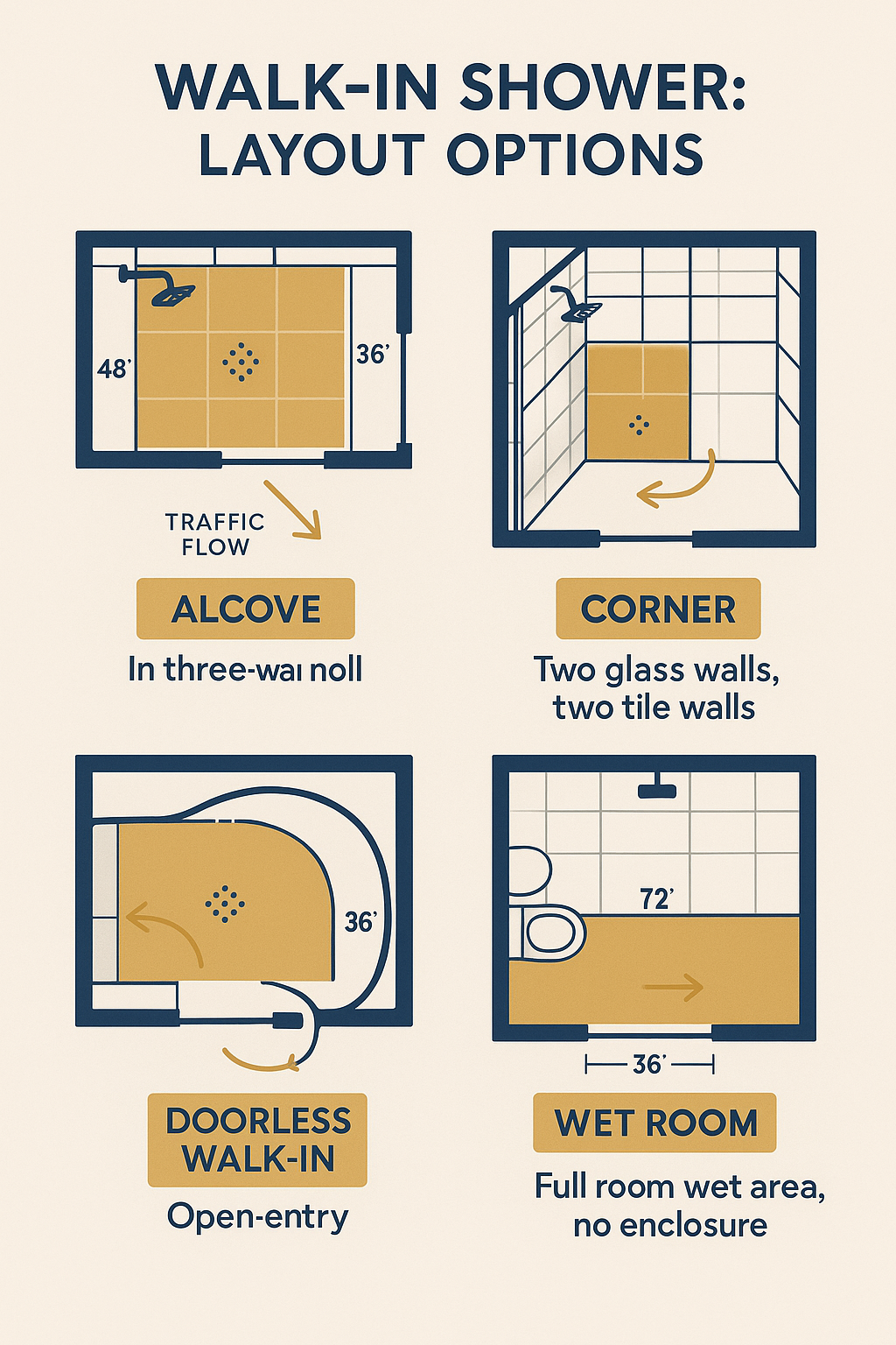 Walk In Shower Design Ideas diagram